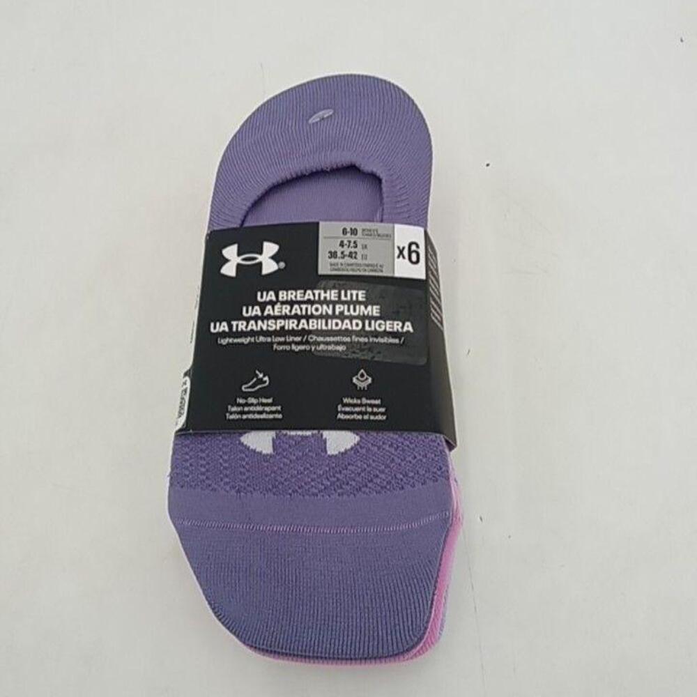 Under Armour No Show Socks Womens Size M Multicolor UA Breathe Lite 3 Pairs